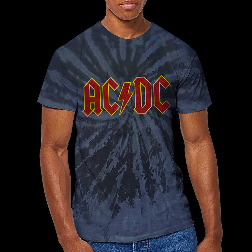 Image of AC/DC T-Shirt Dip Dye - Logo Rock Off